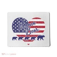 Mama Bear 4th Of July 4 Cubs Usa Flag Heart Mousepad thumb 0