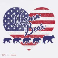 Mama Bear 4th Of July 4 Cubs Usa Flag Heart Ornament thumb 1