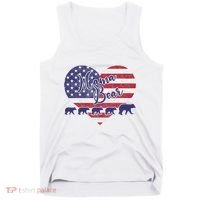 Mama Bear 4th Of July 4 Cubs Usa Flag Heart Tank Top thumb 0