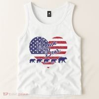 Mama Bear 4th Of July 4 Cubs Usa Flag Heart Tank Top thumb 2