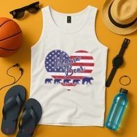 Mama Bear 4th Of July 4 Cubs Usa Flag Heart Tank Top thumb 4