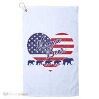 Mama Bear 4th Of July 4 Cubs Usa Flag Heart Golf Towel thumb 0