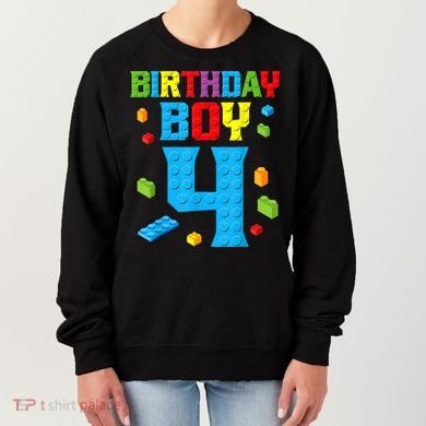 Master Builder 4th Birthday Boy 4 Four Year Building Bricks Women's Sweatshirt