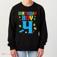 Master Builder 4th Birthday Boy 4 Four Year Building Bricks Women's Sweatshirt thumb 0