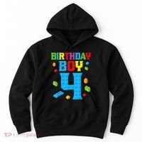 Master Builder 4th Birthday Boy 4 Four Year Building Bricks Hoodie thumb 0