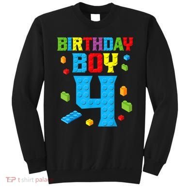 Master Builder 4th Birthday Boy 4 Four Year Building Bricks Sweatshirt