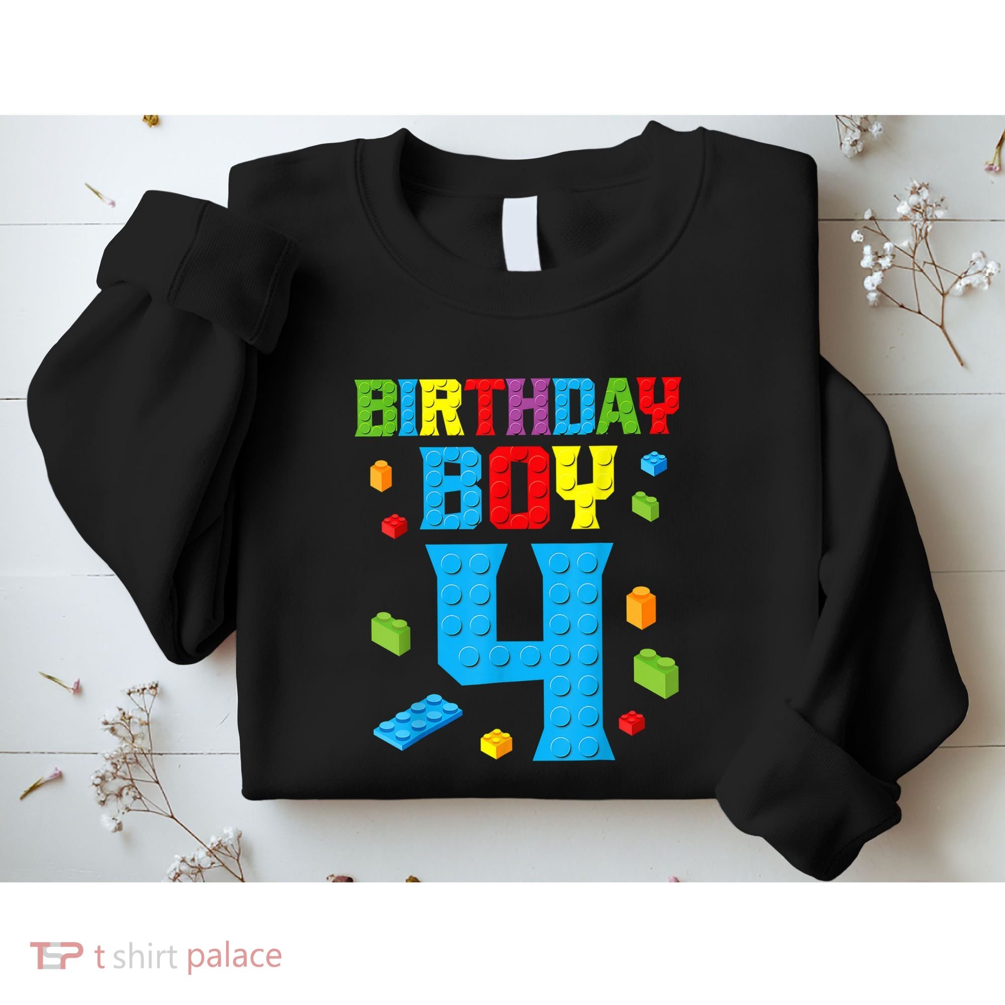 Master Builder 4th Birthday Boy 4 Four Year Building Bricks Sweatshirt