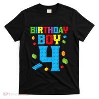 Master Builder 4th Birthday Boy 4 Four Year Building Bricks T-Shirt thumb 0