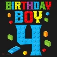 Master Builder 4th Birthday Boy 4 Four Year Building Bricks Bucket Hat thumb 4