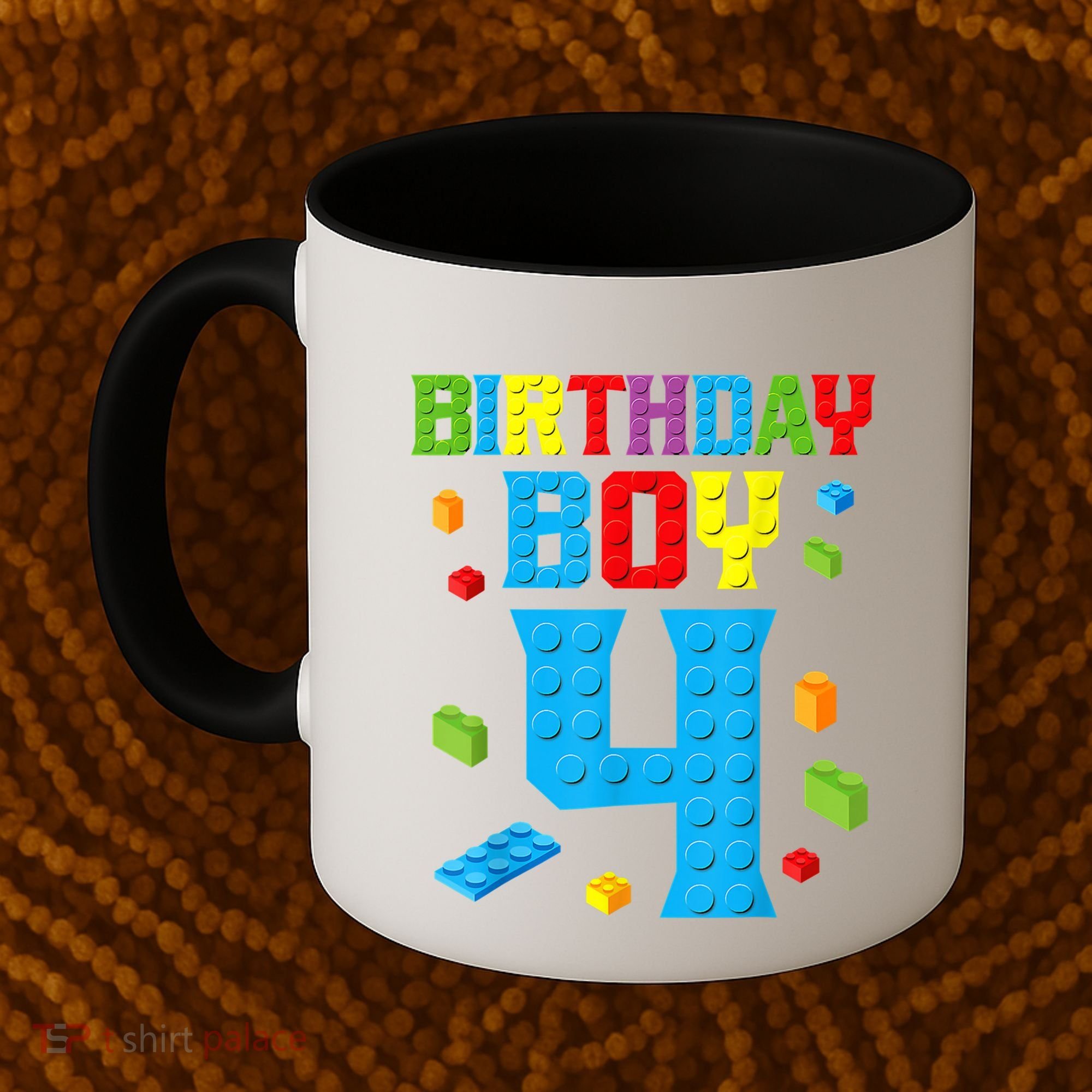 Master Builder 4th Birthday Boy 4 Four Year Building Bricks Coffee Mug