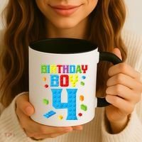 Master Builder 4th Birthday Boy 4 Four Year Building Bricks Coffee Mug thumb 3