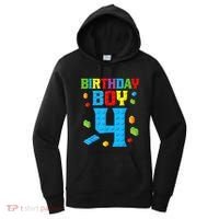 Master Builder 4th Birthday Boy 4 Four Year Building Bricks Women's Hoodie thumb 0