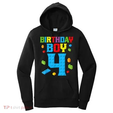 Master Builder 4th Birthday Boy 4 Four Year Building Bricks Women's Hoodie