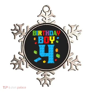 Master Builder 4th Birthday Boy 4 Four Year Building Bricks Ornament