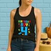 Master Builder 4th Birthday Boy 4 Four Year Building Bricks Women's Tank Top thumb 2