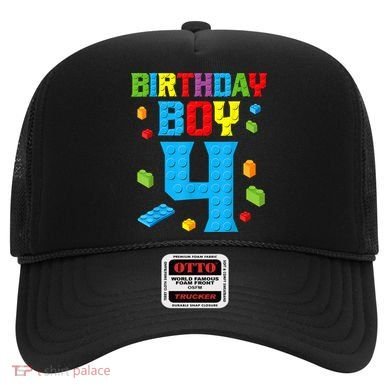 Master Builder 4th Birthday Boy 4 Four Year Building Bricks Hat