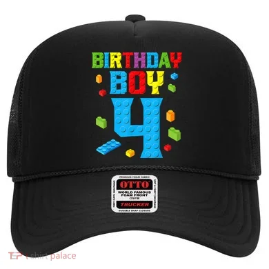 Master Builder 4th Birthday Boy 4 Four Year Building Bricks Hat