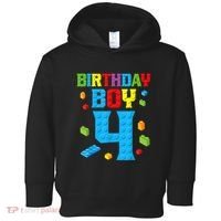 Master Builder 4th Birthday Boy 4 Four Year Building Bricks Toddler Hoodie thumb 0