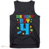 Master Builder 4th Birthday Boy 4 Four Year Building Bricks Tank Top thumb 0