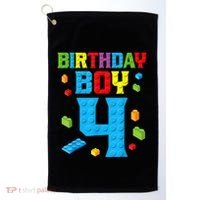 Master Builder 4th Birthday Boy 4 Four Year Building Bricks Golf Towel thumb 0