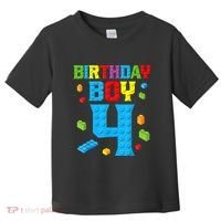 Master Builder 4th Birthday Boy 4 Four Year Building Bricks Toddler T-Shirt thumb 0