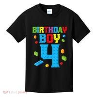 Master Builder 4th Birthday Boy 4 Four Year Building Bricks Kids T-Shirt thumb 0