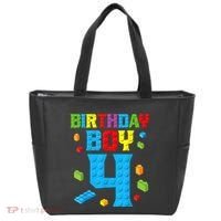 Master Builder 4th Birthday Boy 4 Four Year Building Bricks Tote Bag thumb 0