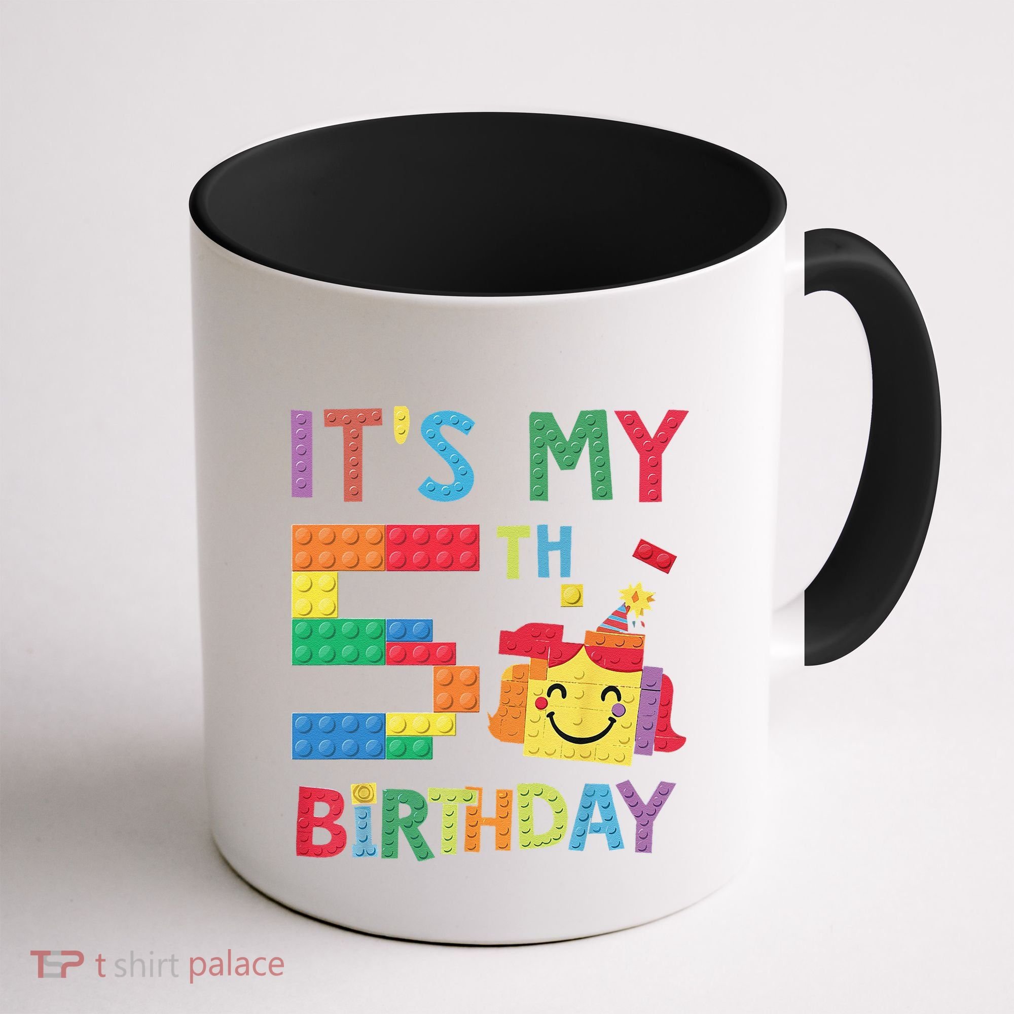 Master Builder 5th ItS My 5th Birthday Brick Blocks Coffee Mug