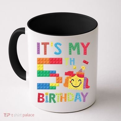 Master Builder 5th ItS My 5th Birthday Brick Blocks Coffee Mug