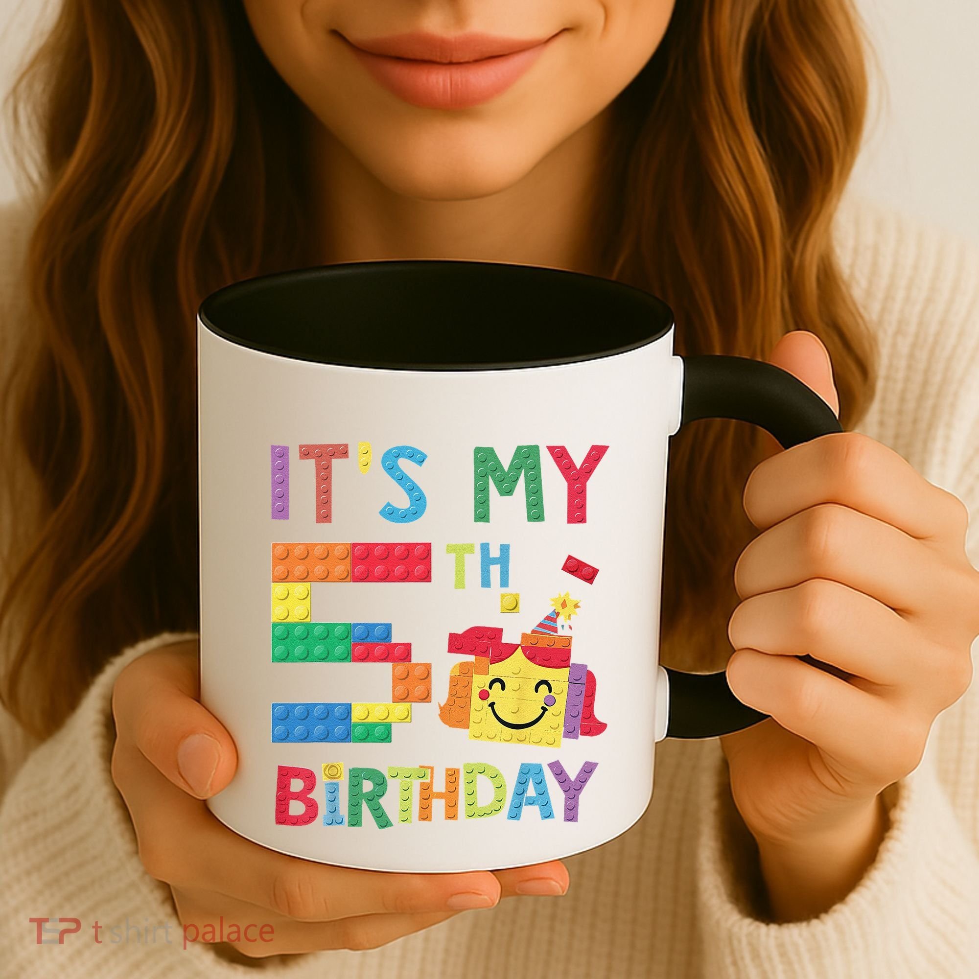 Master Builder 5th ItS My 5th Birthday Brick Blocks Coffee Mug