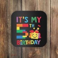 Master Builder 5th ItS My 5th Birthday Brick Blocks Coaster thumb 0