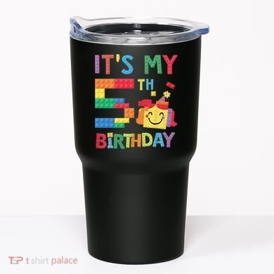 Master Builder 5th ItS My 5th Birthday Brick Blocks Tumbler