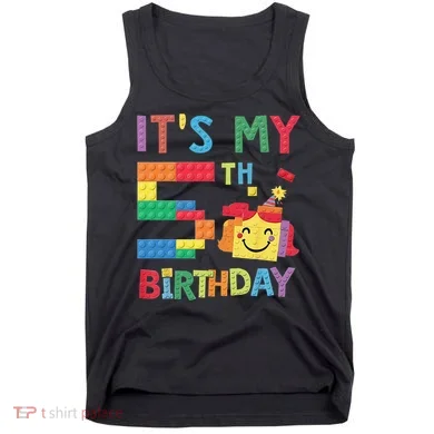 Master Builder 5th ItS My 5th Birthday Brick Blocks Tank Top