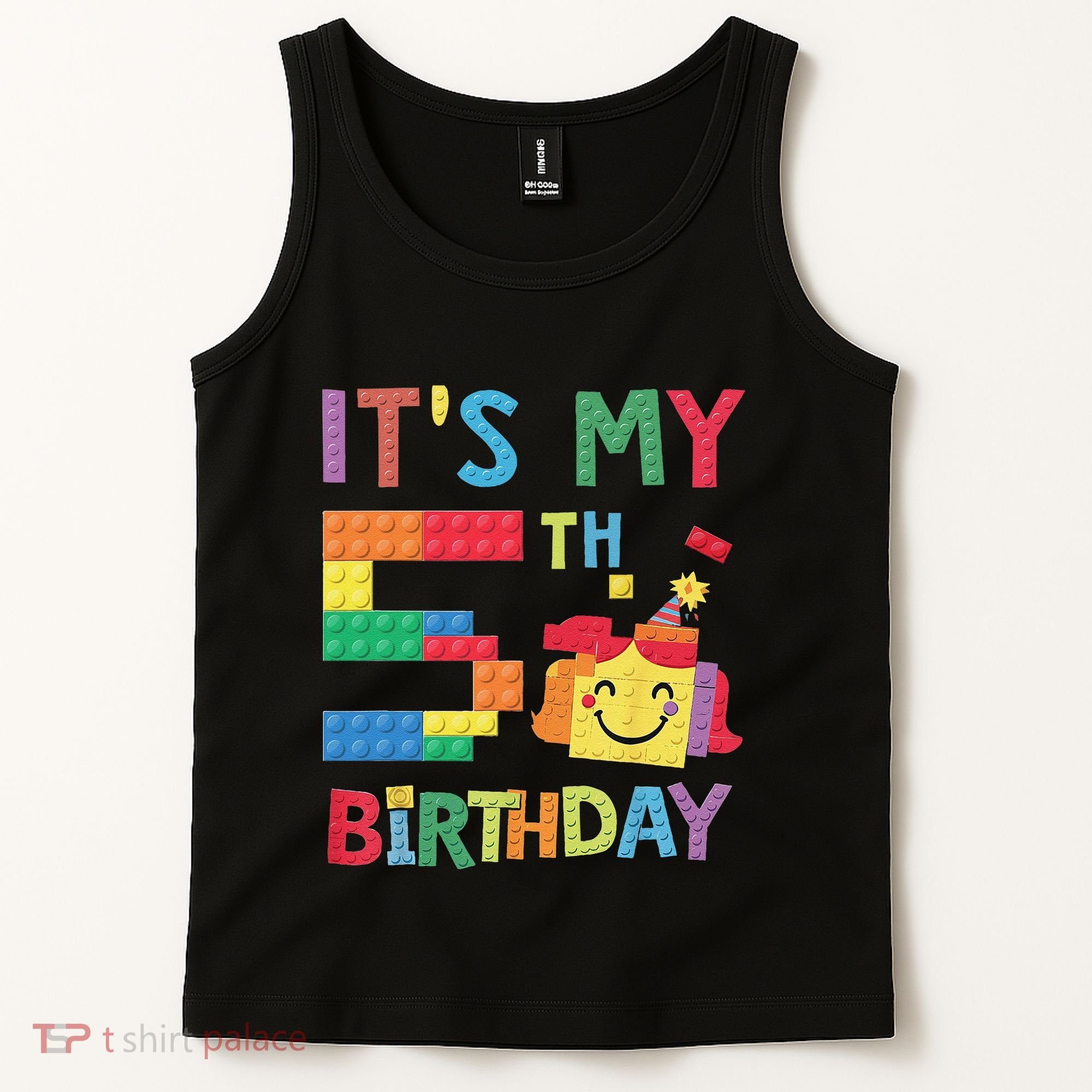 Master Builder 5th ItS My 5th Birthday Brick Blocks Tank Top