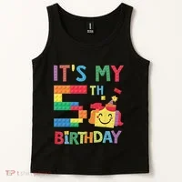 Master Builder 5th ItS My 5th Birthday Brick Blocks Tank Top thumb 2