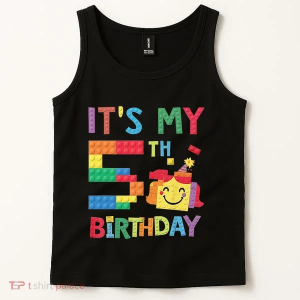 Master Builder 5th ItS My 5th Birthday Brick Blocks Tank Top
