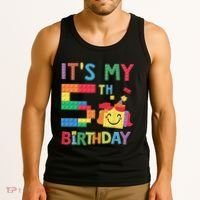 Master Builder 5th ItS My 5th Birthday Brick Blocks Tank Top thumb 3