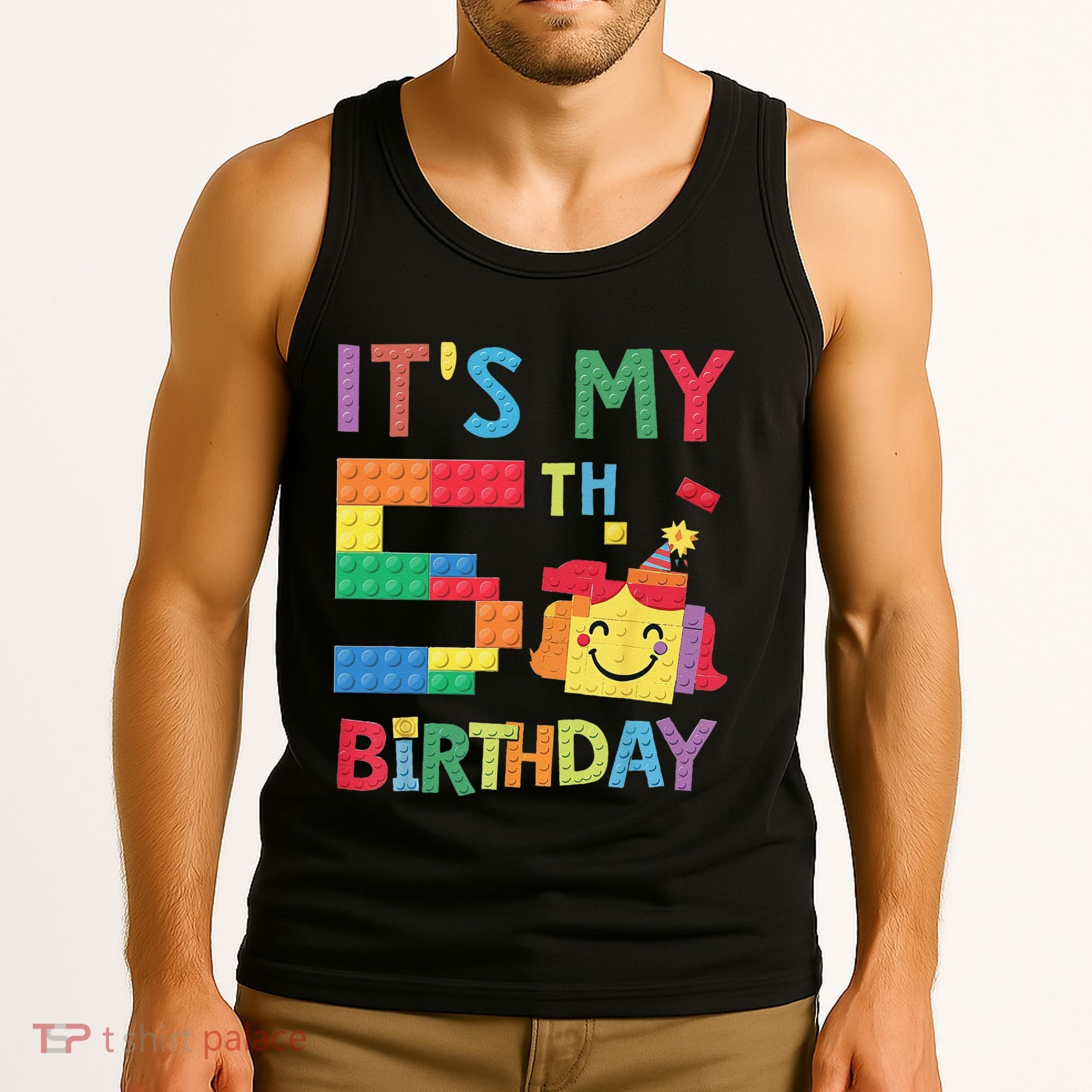 Master Builder 5th ItS My 5th Birthday Brick Blocks Tank Top