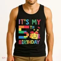 Master Builder 5th ItS My 5th Birthday Brick Blocks Tank Top thumb 3