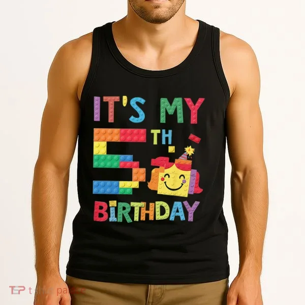Master Builder 5th ItS My 5th Birthday Brick Blocks Tank Top