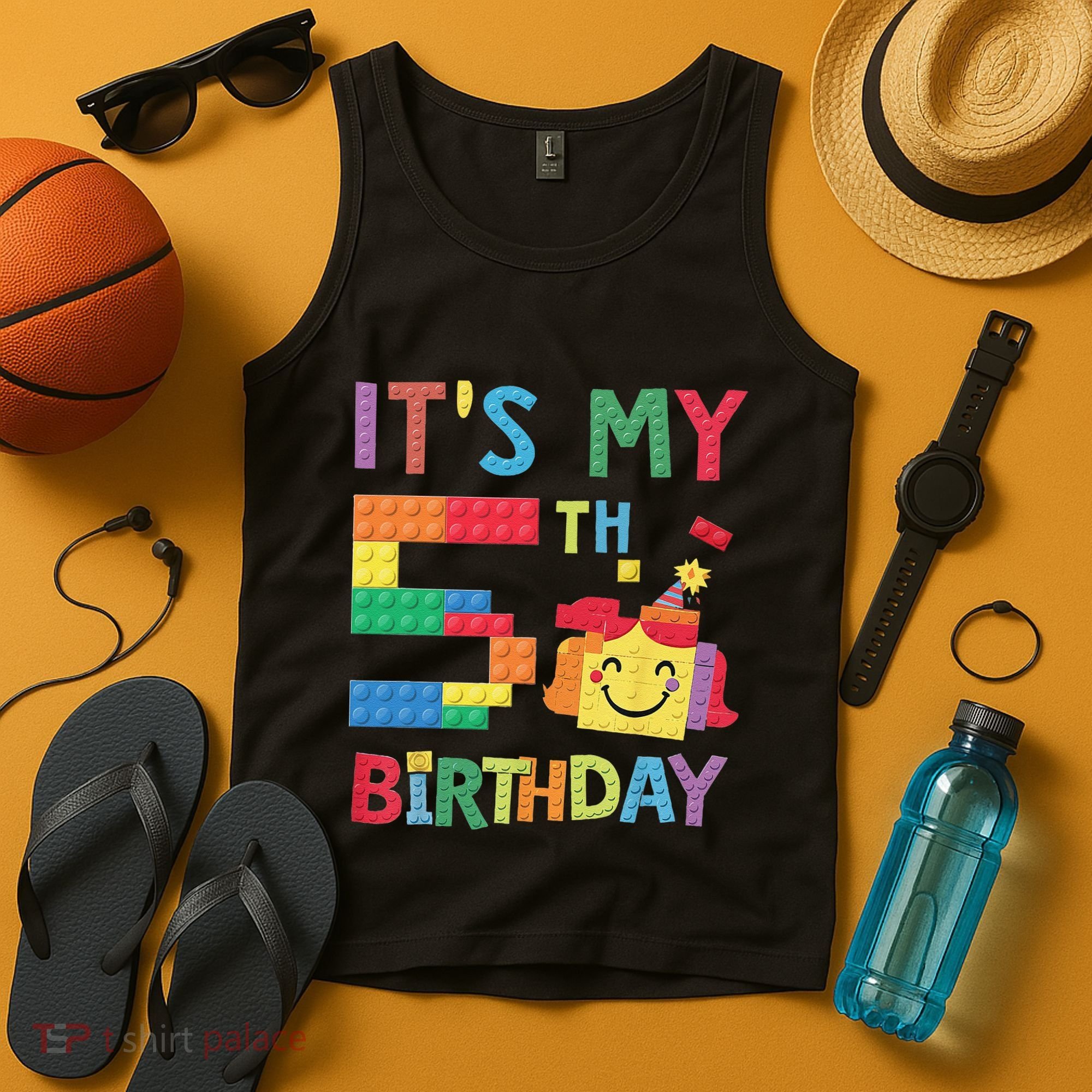 Master Builder 5th ItS My 5th Birthday Brick Blocks Tank Top