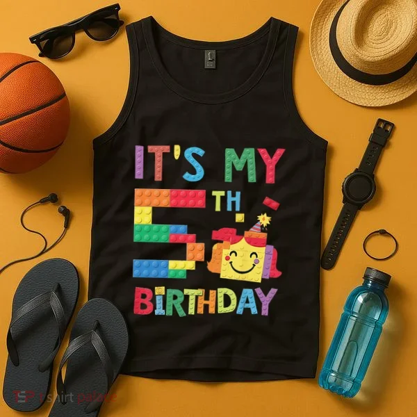 Master Builder 5th ItS My 5th Birthday Brick Blocks Tank Top