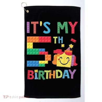 Master Builder 5th ItS My 5th Birthday Brick Blocks Golf Towel