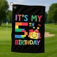 Master Builder 5th ItS My 5th Birthday Brick Blocks Golf Towel thumb 1
