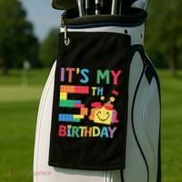 Master Builder 5th ItS My 5th Birthday Brick Blocks Golf Towel thumb 2