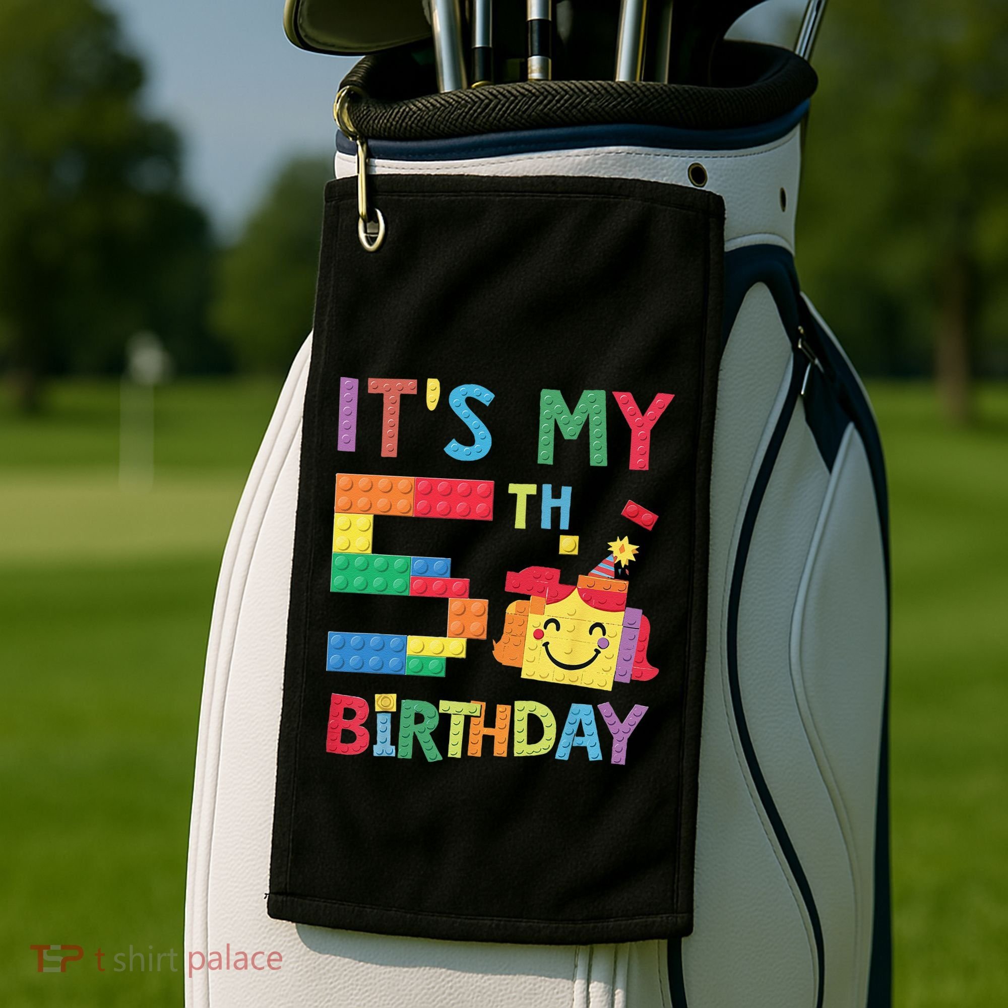 Master Builder 5th ItS My 5th Birthday Brick Blocks Golf Towel