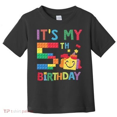 Master Builder 5th ItS My 5th Birthday Brick Blocks Toddler T-Shirt