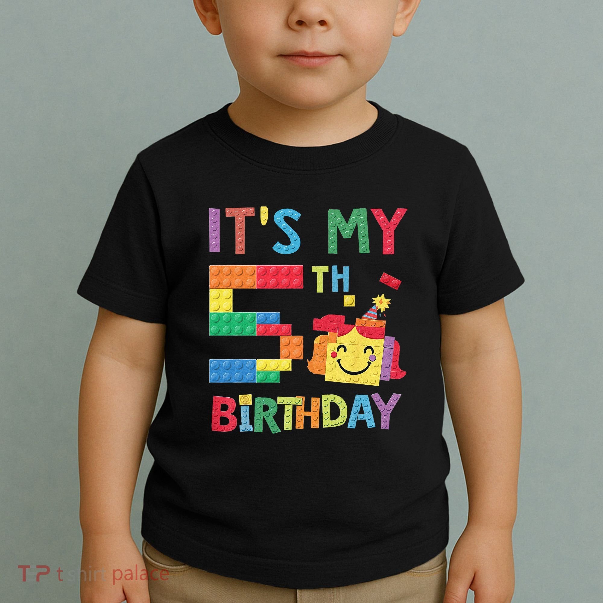 Master Builder 5th ItS My 5th Birthday Brick Blocks Toddler T-Shirt