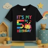 Master Builder 5th ItS My 5th Birthday Brick Blocks Toddler T-Shirt thumb 3