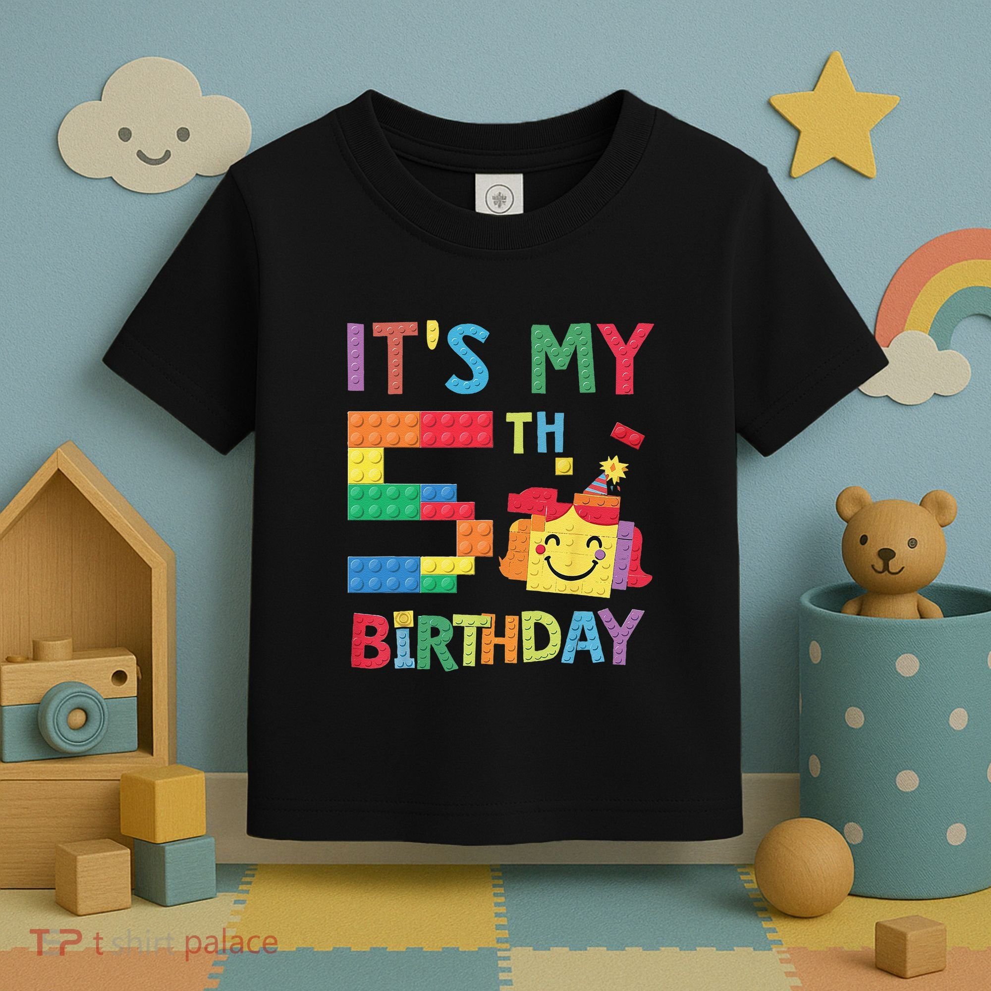 Master Builder 5th ItS My 5th Birthday Brick Blocks Toddler T-Shirt